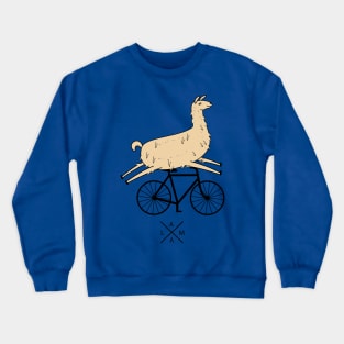 Lama rides a bicycle Crewneck Sweatshirt